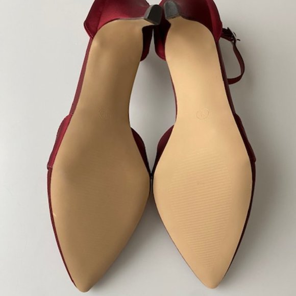 Women's High Heels Closed Toe Kitten Heel - Wine Size 9 - Picture 8 of 8